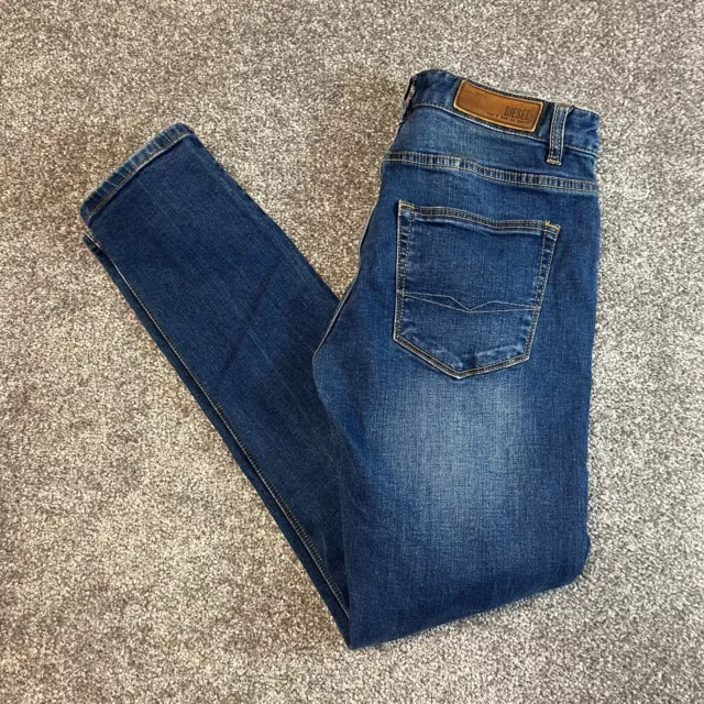 Diesel Slim Fit Mens Jeans W 28 L 30 Stretch Blue Denim Zip Fly *Read*