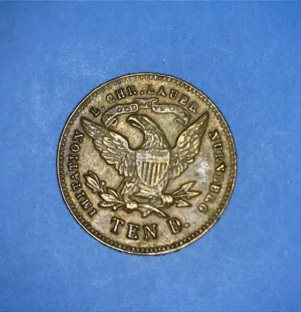 Tiny 1873 Min-15 $10 Eagle (Lauer International Series) Toy Money - *46517089 🌈