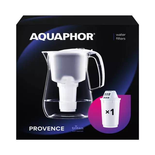 AQUAPHOR Wasserfilter Provence - 4,2L Filterkrug - inkl.1 x A5 Kartusche, weiß