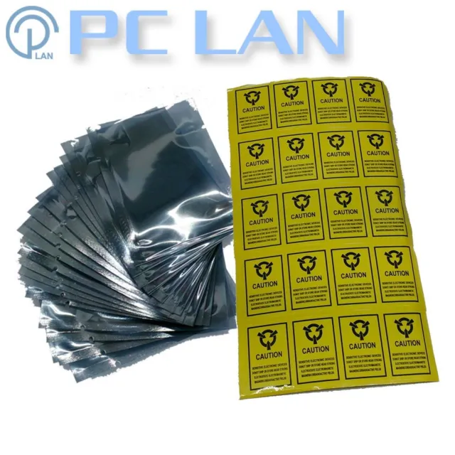 20 pcs Anti-Static Shielding Bags Electronics Shield Protect 10x15cm w/ Stickers