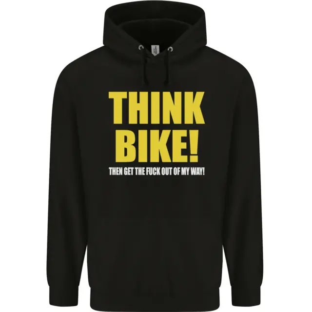 Think Bike! Cycling Biker Motorbike Bicycle Mens 80% Cotton Hoodie
