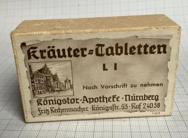 Alte Pappschachtel Königstor Apotheke Nürnberg