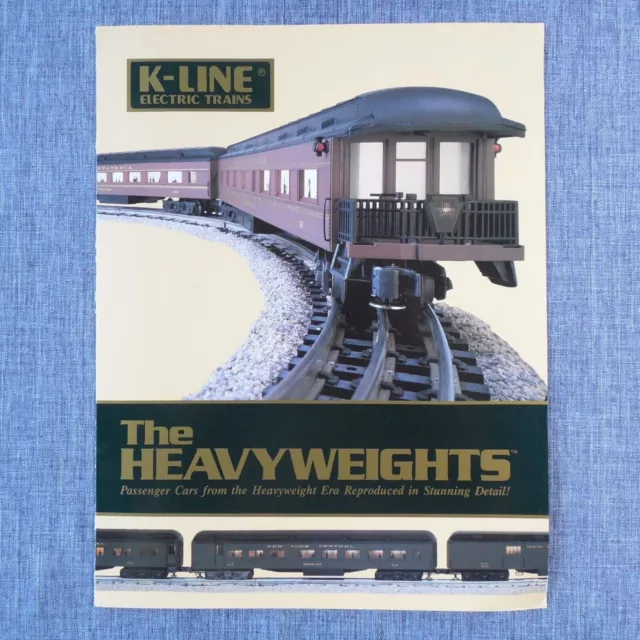 Vintage 1990 K LINE ELECTRIC TRAINS Heavyweight Cars Flyer Brochure Model Trains