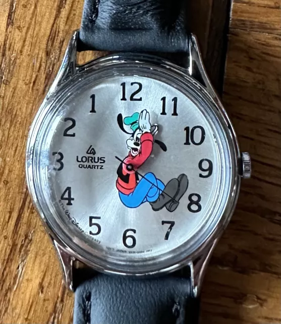 VINTAGE WALT DISNEY LORUS SEIKO V516 Backwards GOOFY Collectors