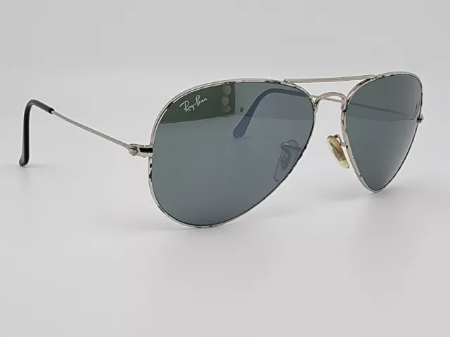 Ray-Ban RB3025 W3277 Silver Frame Silver Mirror Glass Lens Aviator Sunglasses