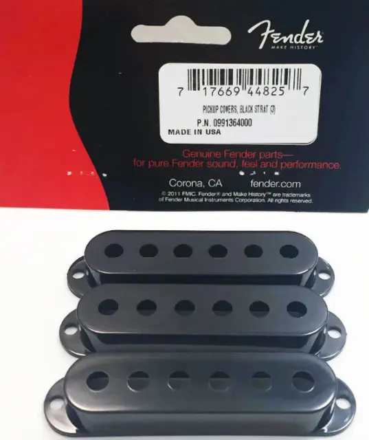 NEW 3 COVERS FENDER STRAT 52mm - black - USA -0991364000 guitare stratocaster