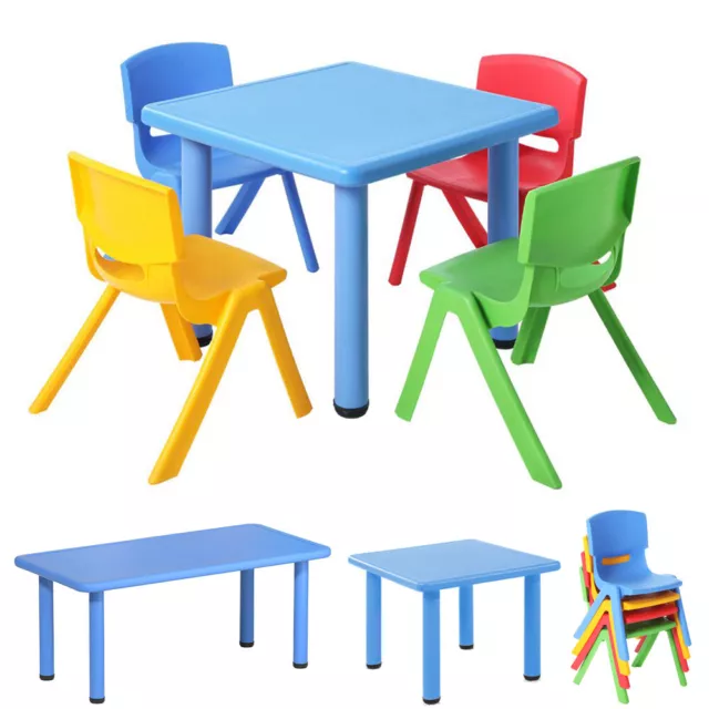 Keezi Kids Table and Chairs Study Desk Children Furniture Outdoor Plastic Chair 2
