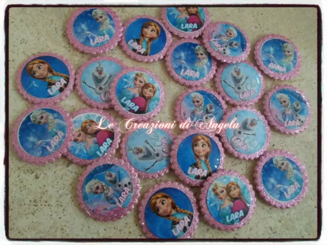 Calamita personalizzata frozen compleanno fimo gadget fine festa BOMBONIERA