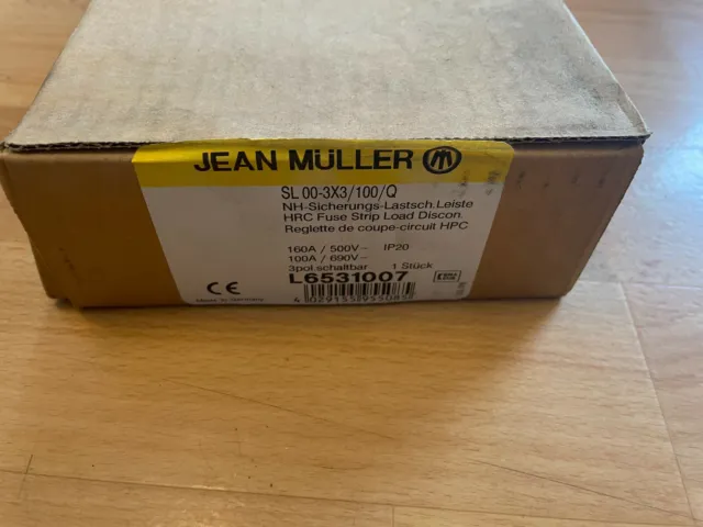 Jean Müller / Type:SL00-3X3 / 100 / Q N° : L6531007/160A, 690V / Neuf/Emballage