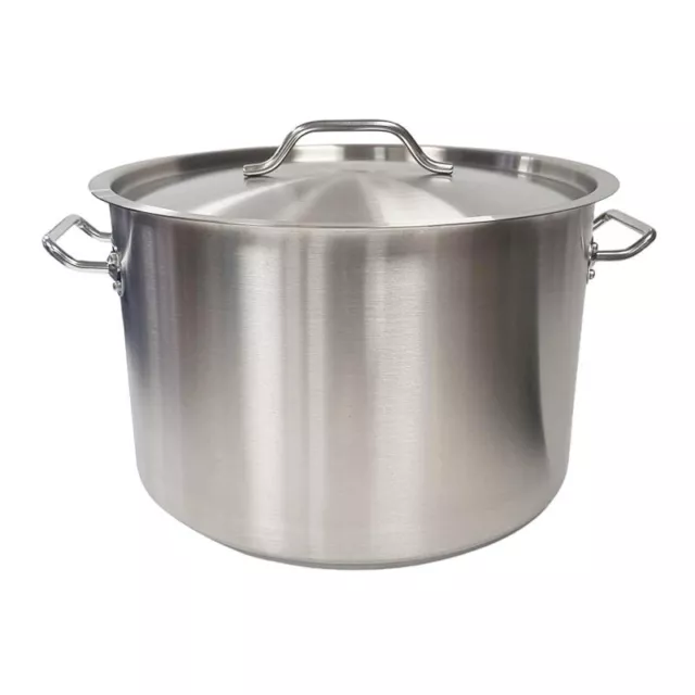 Large Pan Pot Cooking Boiling Stockpot Heavy Duty Commercial & Lid 32cm  19.3L