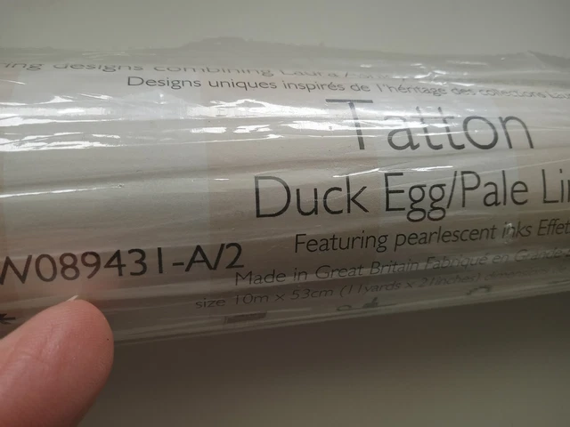 Laura Ashley Pearlescent Tatton duck egg Wallpaper Unopened  Roll