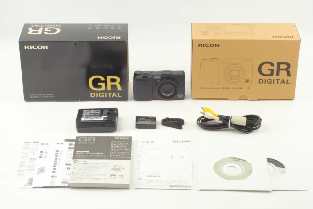 SH:590 [ Top MINT in Box ]  Ricoh GR DIGITAL Black 8.1MP 5.9mm f/2.4 From JAPAN
