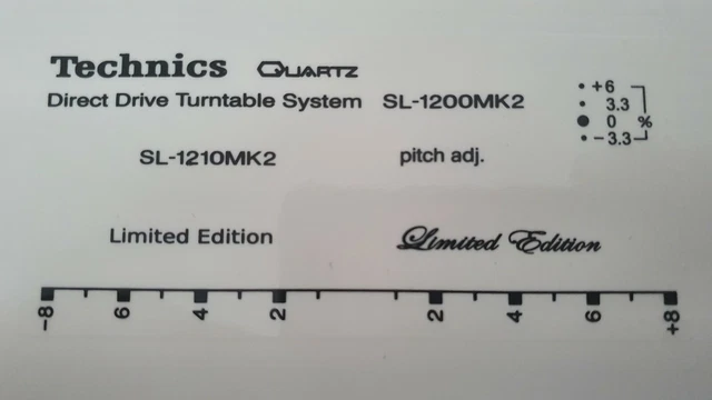 Screen Prints Restoration Kit Technics Sl 1200 MK2, Sl 1210 MK2 Black Colour