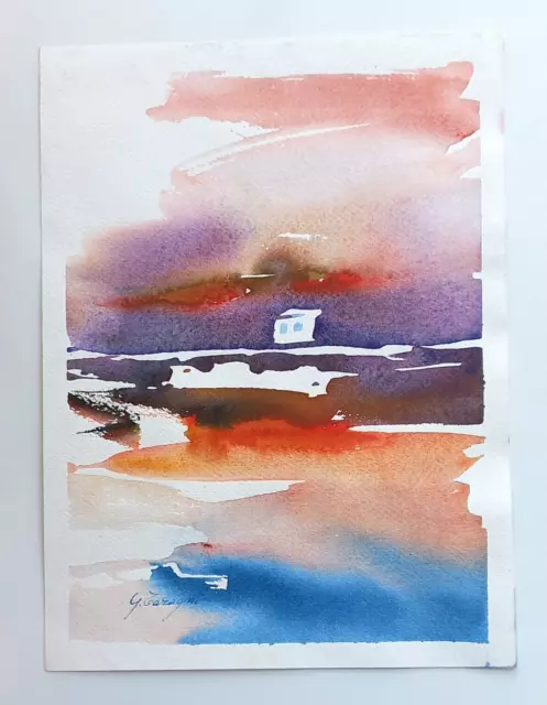 "Astratto" acquerello su carta di G. Taragni cm 23x31