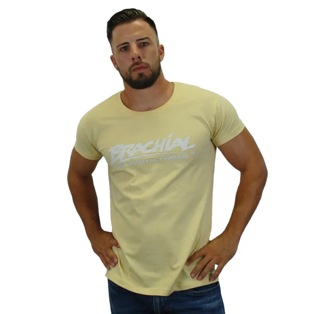 Brachial T-Shirt "Sign" elfenbein/weiss Slim Fit - Fitness Bodybuilding