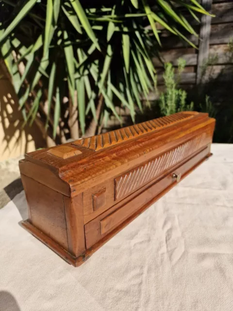 Coffret Ancien En Bois De Noyer 19ème, Meuble De Bureau, Encriers, Boîte, Bijoux