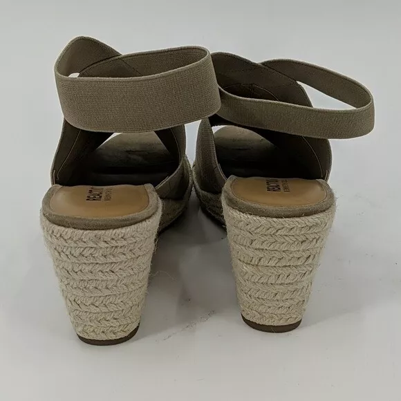REACTION KENNETH COLE Shoes Womens 8.5 Tan Peep Toe Espadrille Wedges ...