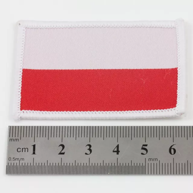 FLAG POLAND IRON ON 6.5cm x 4cm EMBROIDERED NATIONAL POLISH PATCH BADGE 081