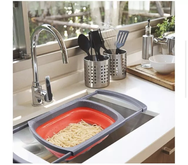 Colander collapsible Over The Sink Vegetables Fruit, Sieve, Strainer,Pasta, Bean 2