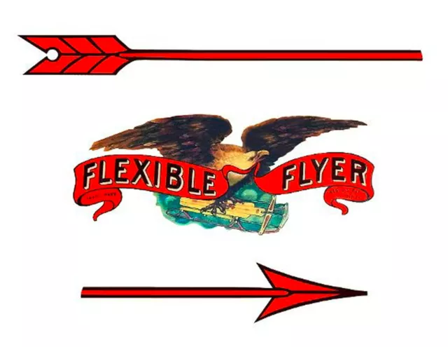 Flexible Flyer Decal Water Slide, Eagle /Sled Laser Printed White Backing