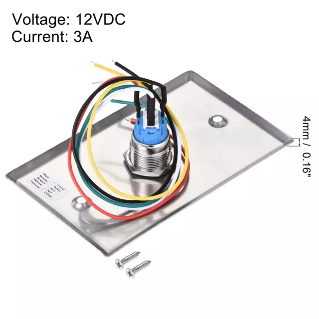 Push Button Switch Door Open Access Control Stainless Steel Panel DC 12V 3A 3