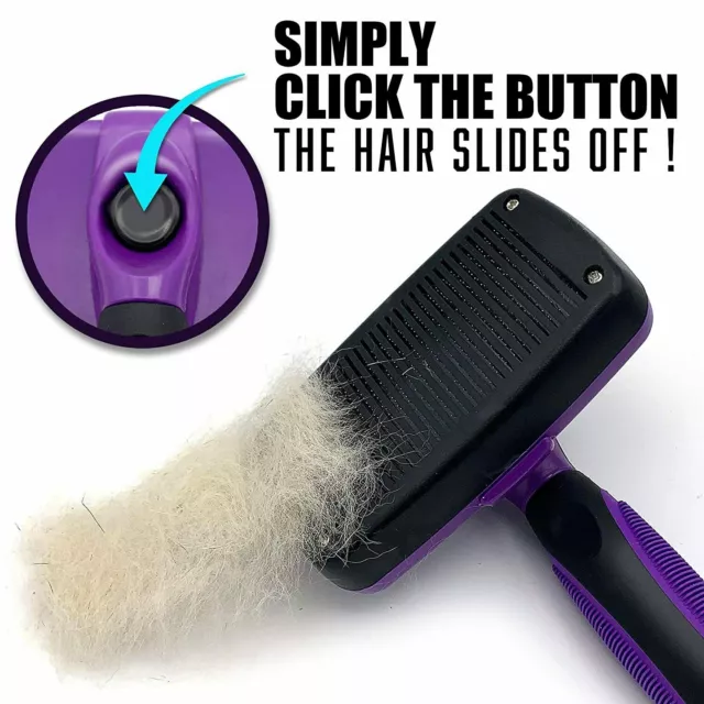 Self Cleaning Dog Cat Slicker Brush Grooming Brush Comb Shedding Tool Hair Fur 6