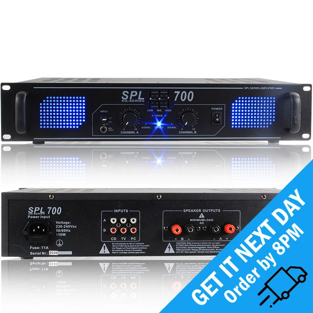 Sp700 Rack SKYTEC SPL700 POWER Amplifier 700W PA Rack Mount DJ Party Stereo Hi Fi ...