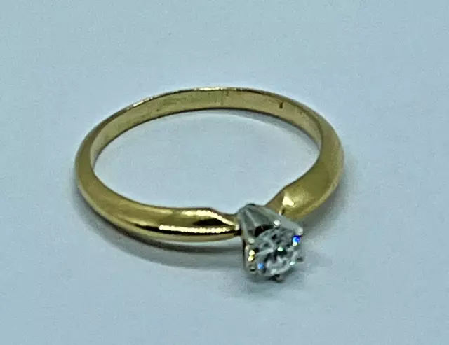 VINTAGE .25 - .30 CT. Diamond Solitaire 14K Engagement Ring Yellow Gold ...
