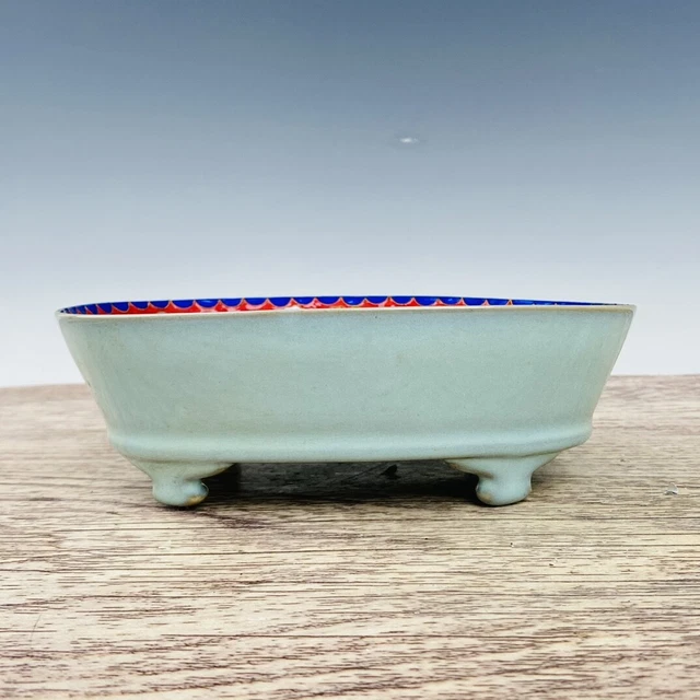 9.2" China antique the tang dynasty Ru Kiln Pinch silk Enamel Narcissus Basin