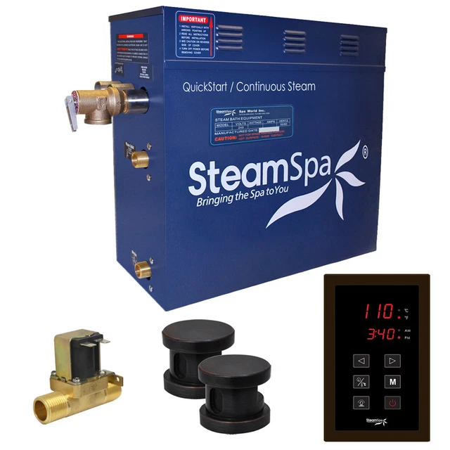 Generador de baño de vapor SteamSpa OAT1050-A Oasis 10,5 KW QuickStart - bronce