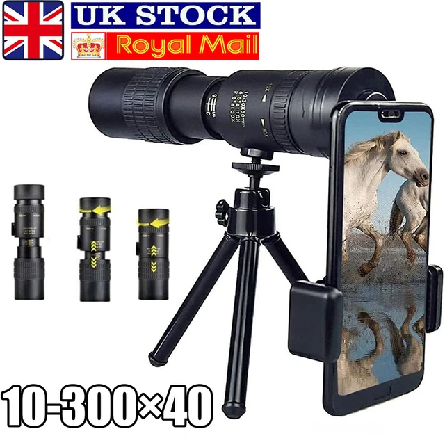 4K 10-300X40mm Super Telephoto Zoom Monocular Telescope HD Portable UK