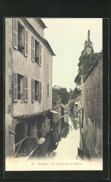 CPA Pontoise, La Viosne rue de Rouen, vue de la rue