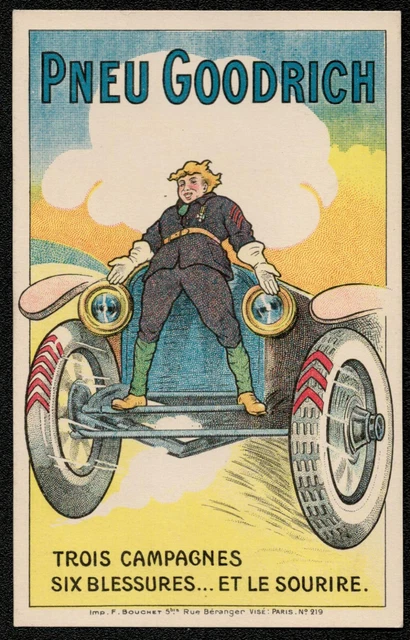 Automobile. Louis Maitrejean. Pneu Goodrich. Vers 1910.