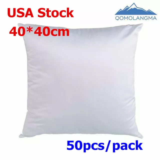 US 40 x 40cm Blank Plain White Pillow Case Fashion Cushion Cover for Sublimation