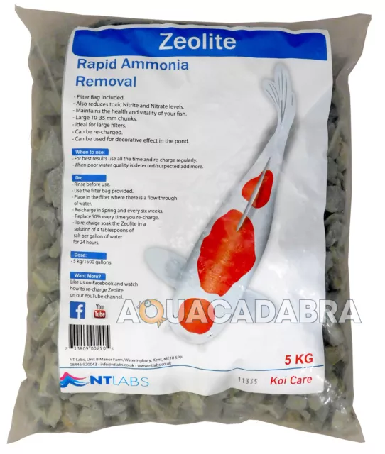 NT Labs Zeolith 5 kg INKL. - Flitter Medientasche Ammoniakentferner Koi Teich Fisch Goldfisch