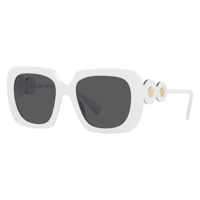 New Authentic VERSACE VE4434 314/87 Optical White/Dark Gray 54-20-145