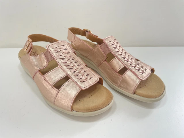 HOTTER CANDICE METALIC Pink Sandals Womens Size UK 4 Open Toe Slingback Shoe 22.99 PicClick UK