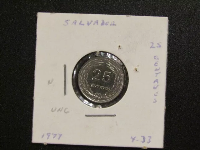 El Salvador 1977 25 Centavos unc Coin