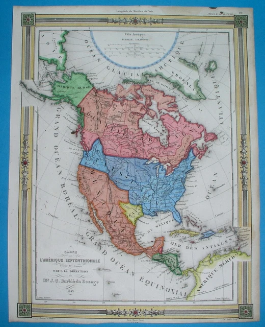 1843 Original Map Texas Republic California United States Florida Canada Cuba 1843 Original Map Texas Republic California United States Florida Canada Cuba