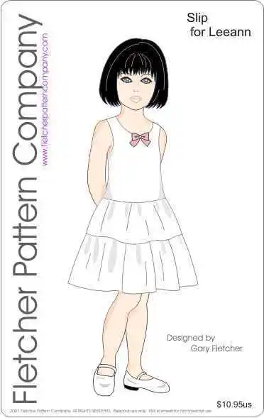 Dress/Slip Doll Clothes Sewing Pattern 11" Leeann Fletcher Pattern Company