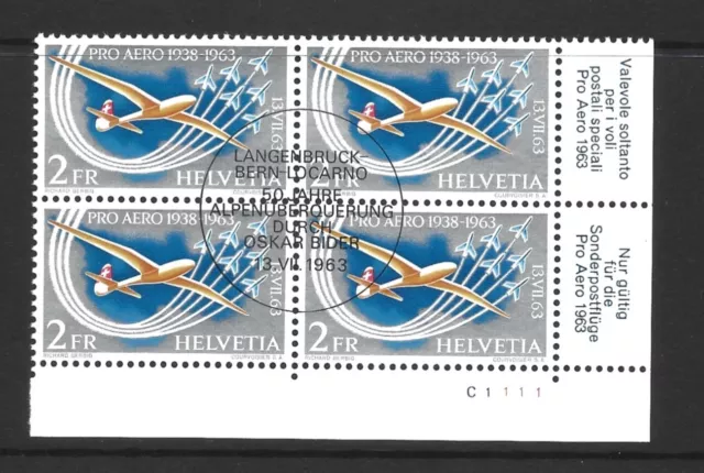 Switzerland, 1963, SG681 block of 4, cancelled but unused, CTO,  MNH.  ref 233