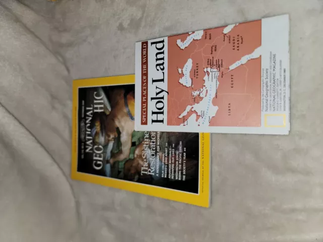 National Geographic Magazine Vol 176 No 6 December 1989 Holy Land Map