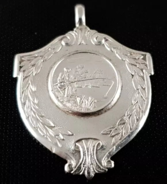 Antique Sterling Silver Pocket Watch Fob Medal