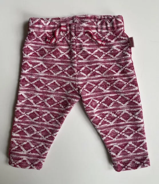 Pumpkin Patch baby girl size 0-3 months pink white textured patterned pants VGUC