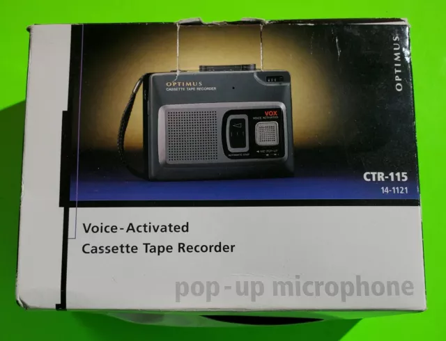 Optimus CTR-115 Voice Activated Cassette Tape Recorder + ear piece