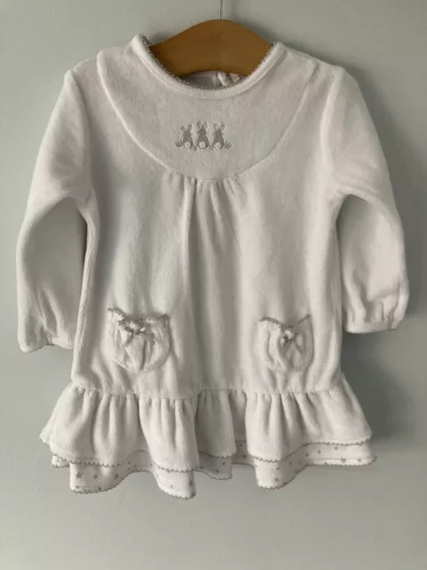 MY FIRST WARDROBE NEXT White Velour Dress Baby Girls Clothing 6-9 ...