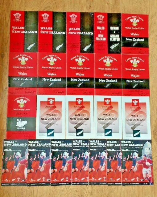 Wales v New Zealand 1963-2010 Rugby Programmes