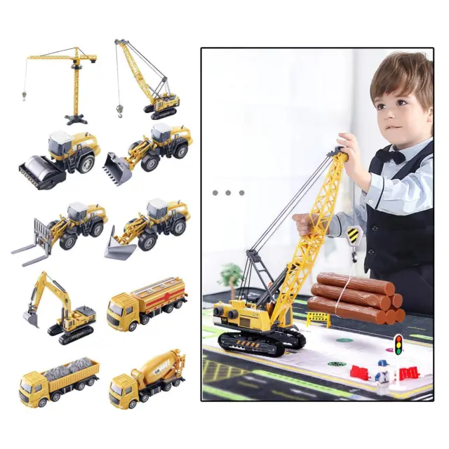 Baufahrzeuge Fahrzeuge Spielzeug Kran Gabelstapler Bagger Maßstab 1:55