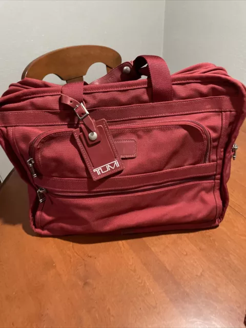 Tumi Deluxe Carry On  Duffle Weekender Bag Tote Ballistic Nylon W Leather