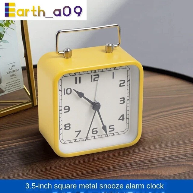 1PC-Small Mini Travel Office Square Quartz Bedside Desk Alarm Clock
